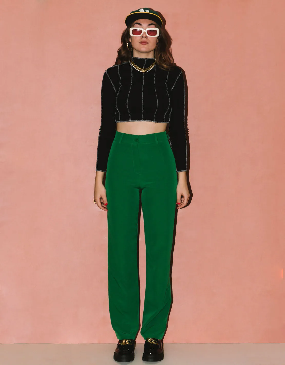 Inside out cropped longsleeve top
