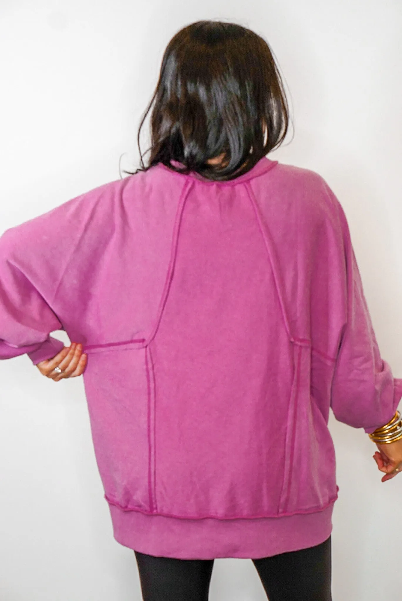 Weekend Favorite Washed Mauve Pullover