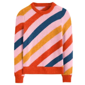 Women's multi-colored striped vintage knit sweater