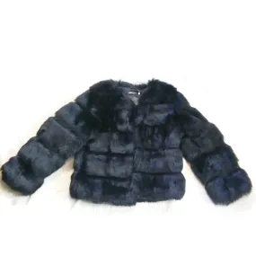 Women's Short Coat Ladies Warm Faux Fur Jacket Winter Black Holiday Gift for Her