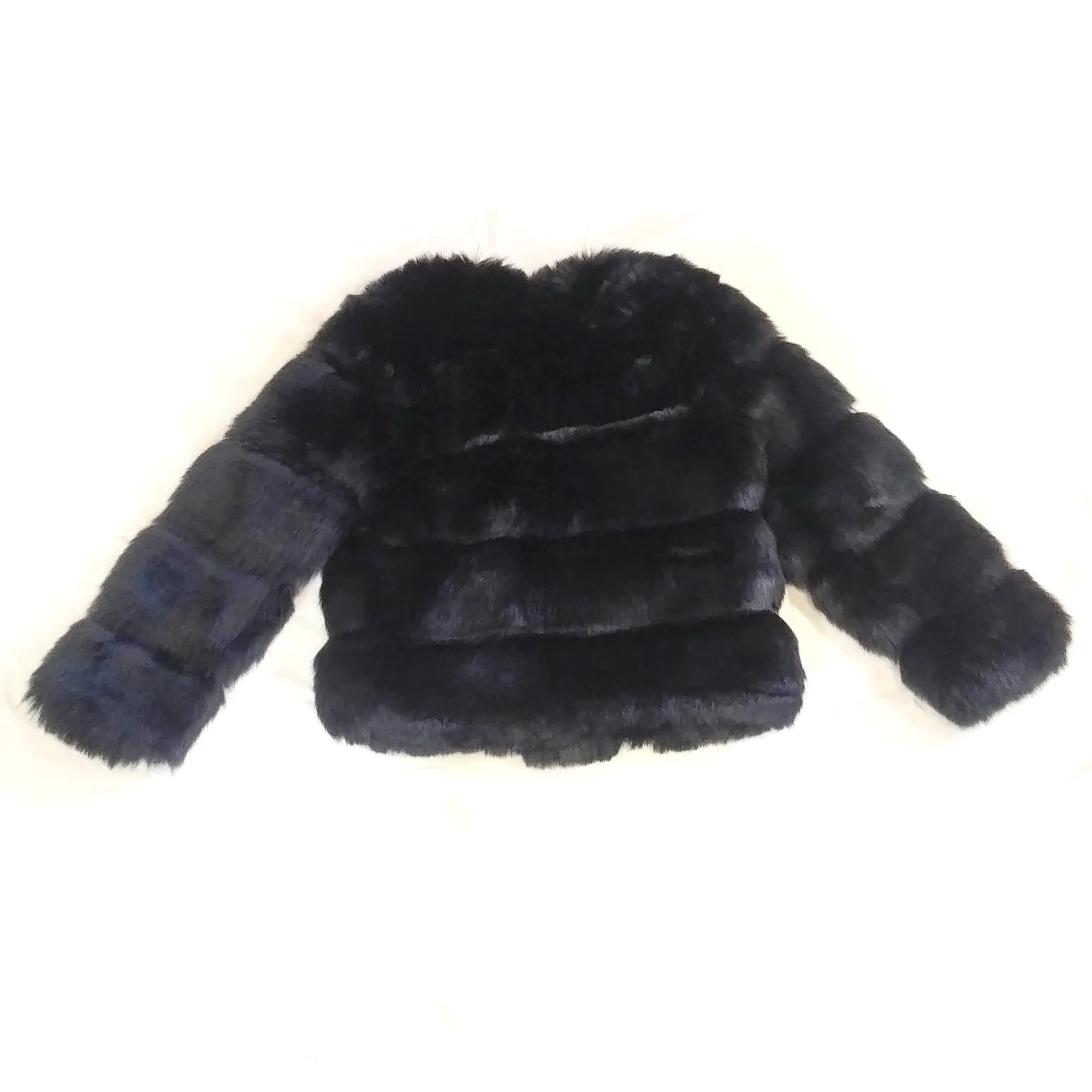 Women's Short Coat Ladies Warm Faux Fur Jacket Winter Black Holiday Gift for Her